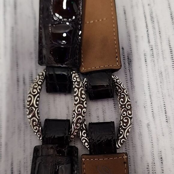 Brighton SHETLAND Leather Belt Size 38 Stretch Belt - Picture 7 of 7